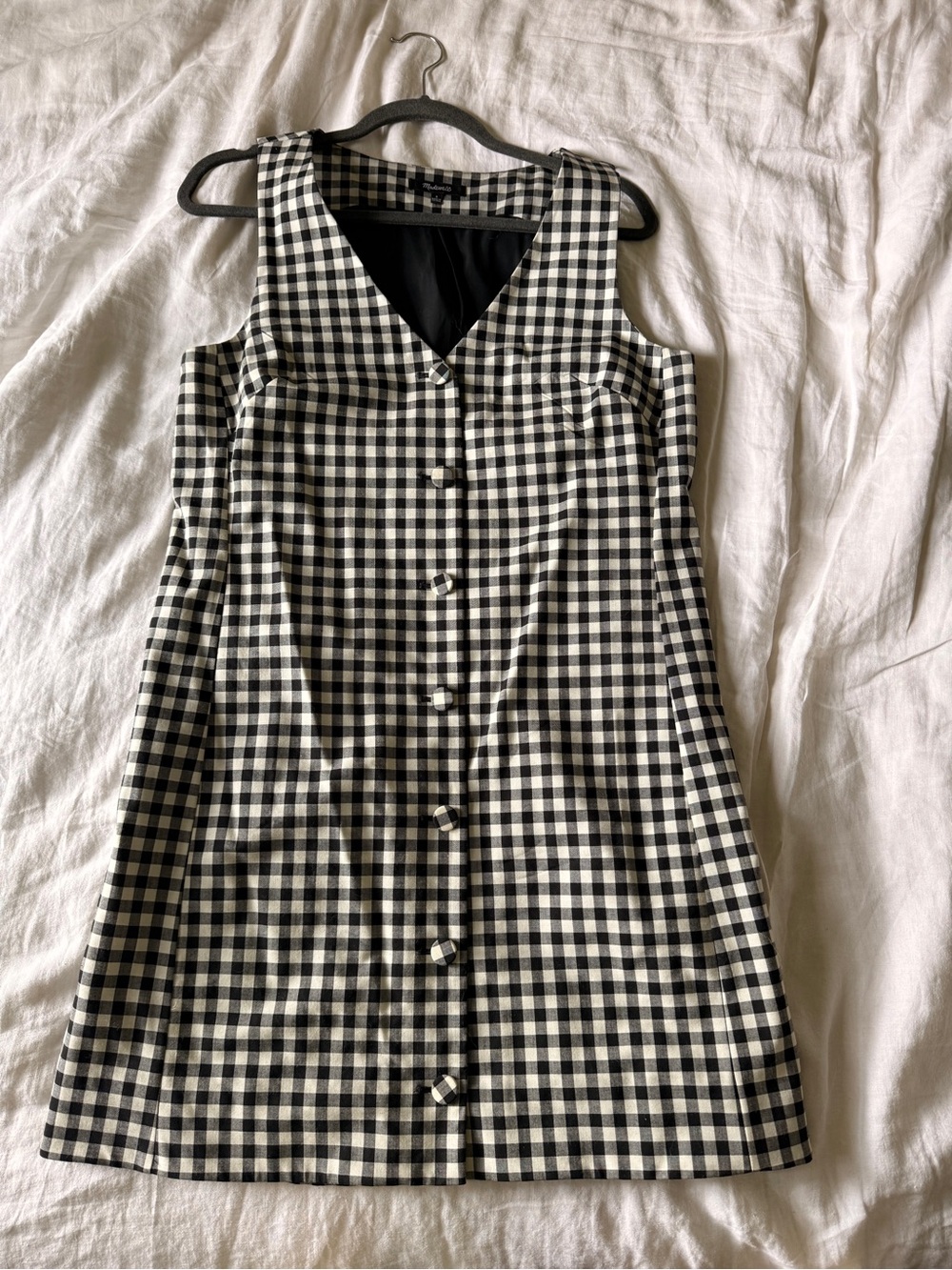 Madewell Black & White Gingham Mini Dress